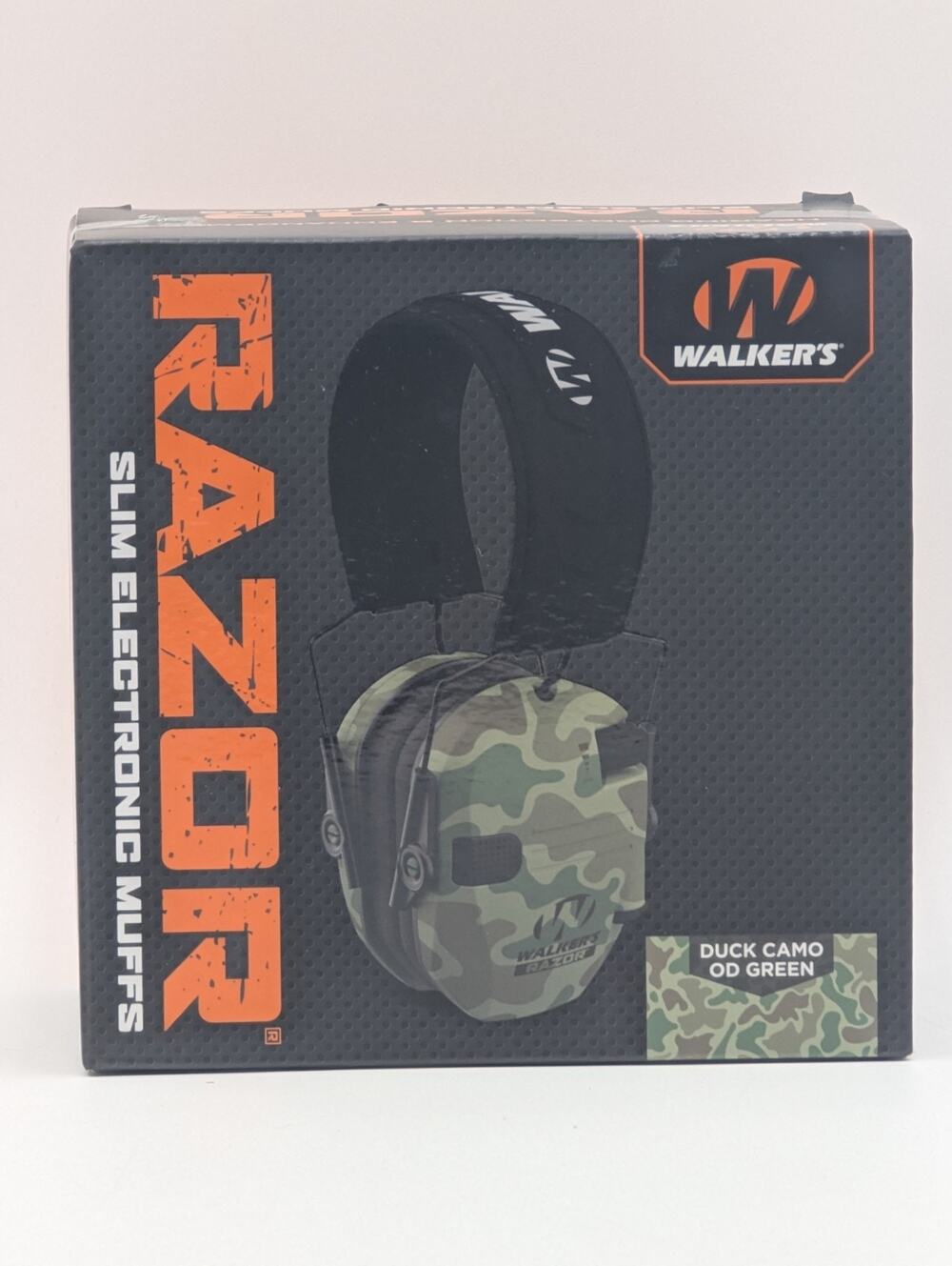 Walker's Razor Slim Duck Camo OD Green Electronic Muffs GWP-RSEM-DCMO-ODG New